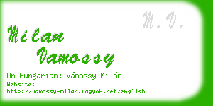 milan vamossy business card